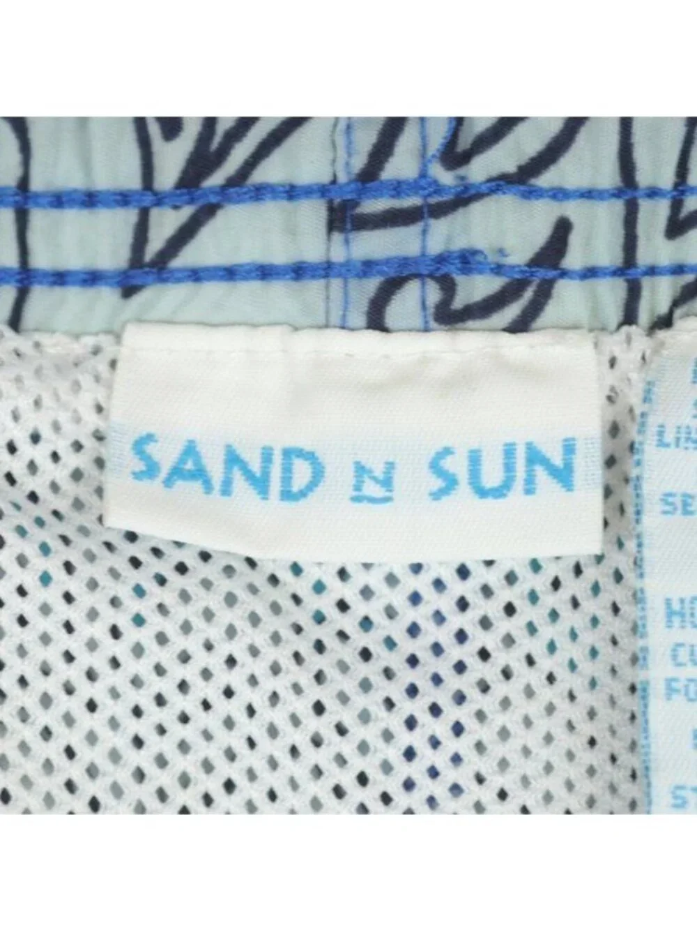 Sand And Sun Men's Extra Large Blue Ombre Tropical Leaf Quick Dry Swim Trunks